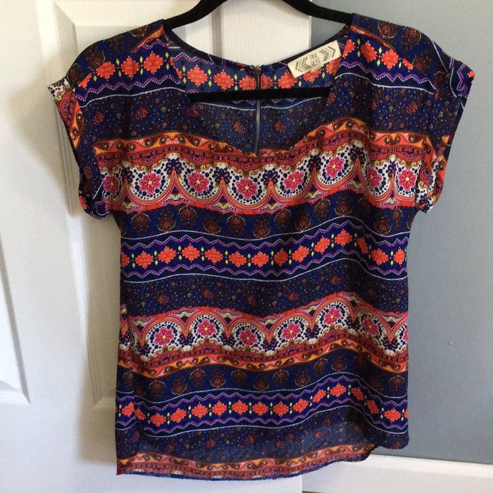 Pink Rose Shear Printed Top